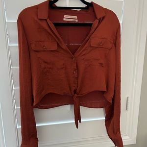 Cropped, burnt orange, blouse